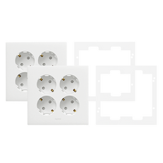 Legrand 羅格朗 Apella White Simple 45度插針式4孔嵌入式插座 + 輔助座套組, 2套