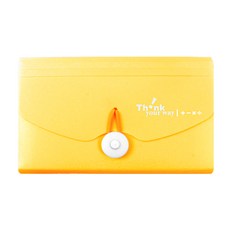 DaTaBanK 三田文具 迷你12層風琴夾 MI-12-27A, 黃色, 1個