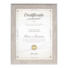 TRENY 波浪A4獎狀框證書相框, 原木, 1個