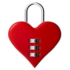 3다이얼 하트 자물쇠 레드, 1개