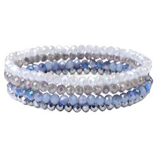 Homesell瑜珈冥想彈性手鍊 藍色混合 18cm, 1個