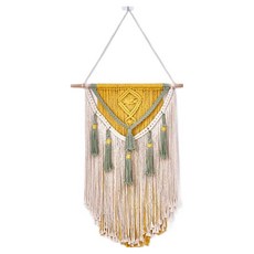 파라다이소 PDS홈데코 햇살의 노래 컬러 프린지 인테리어 벽장식 마크라메, 옐로우