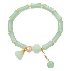 Homesell 祈願好運手鍊 K3629 玉石 方形 鈴蘭 18cm, 1個