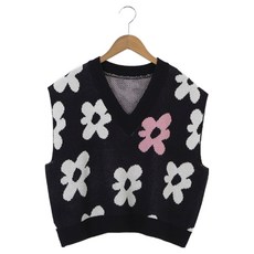 Pippin 女款花朵寬鬆版針織短版背心 112160