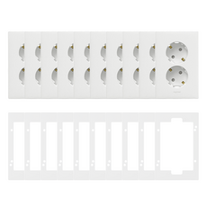 르그랑 아펠라화이트 Simple 45도 핀타입 2구 매입콘센트 + 보조대 세트, 10세트