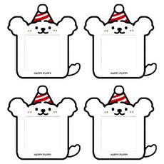 Allode 可愛狗狗開關貼紙 4入, NO.05 白色狗狗