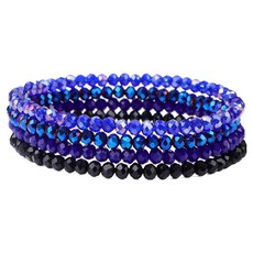 Homcell 瑜珈冥想彈性手鍊 深藍色 18cm, 1個