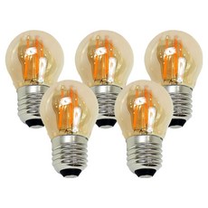 Ledison LED 愛迪生燈泡 G45 4W 2200K, 燈泡色, 5個