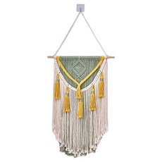 파라다이소 PDS홈데코 햇살의 노래 컬러 프린지 인테리어 벽장식 마크라메, 그린