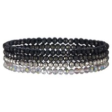 Homcell 瑜伽冥想彈性手鍊 黑色 18cm, 1個