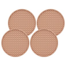 水杯防滑矽膠圓形杯墊, 4個, 淺粉色