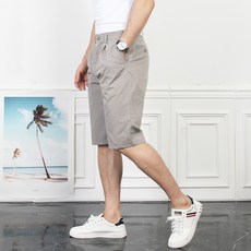트래디 마인플로우 남성용 기본 사이드 밴딩 코튼 하프 팬츠 3W