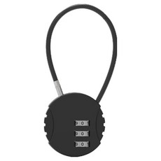 3位密碼安全鋼纜鎖 黑色, 1個