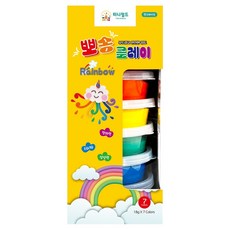 티니월드 레인보우 뽀송클레이 세트 126g, 혼합색상, 18g, 1세트
