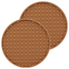 水杯防滑矽膠圓形杯墊, 2個, 棕色