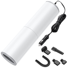 AHOYE 大吸力圓筒有線車用吸塵器/手持吸塵器/小吸塵器 120W, 單一商品, 白色