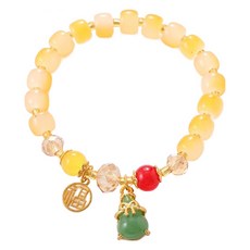 HOMESELL 開運手鍊 K3619 黃色 18cm, 1個