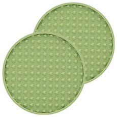 水杯防滑矽膠圓形杯墊, 2個, 豆綠色