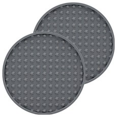 水杯防滑矽膠圓形杯墊, 2個, 灰色