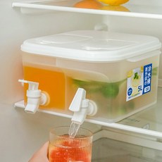 超大容量翻蓋直加雙格冷水壺, 白色/透明色, 1個, 5L