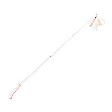 OUTSY 撩動貓心羽毛替換伸縮棒逗貓棒 伸縮設計方便收納, 1支, 甜夢粉