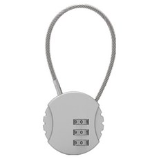 3位密碼安全鋼絲鎖 銀色, 1個