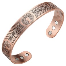 홈셀 생명나무 뱅글 구리 팔찌 브론즈 19 x 1.5 cm, 1개