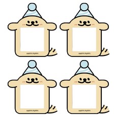 Allode 可愛狗狗開關貼紙 4入, NO.04 棕色狗狗