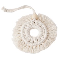 파라다이소 PDS홈데코 노르딕 써클 오너먼트 인테리어 벽장식 마크라메, 화이트