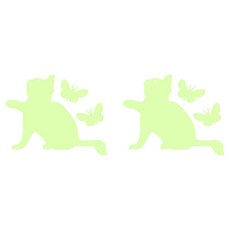 Allode 輕量夜光開關貼紙 2入, NO.09 蝴蝶貓