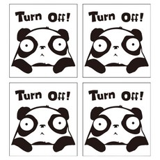 Allode 每日開關貼紙 4入, NO.16 關燈熊貓