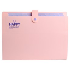 골드팡 해피 아코디언 12칸 파일 정리함 바인더, 핑크, 1개