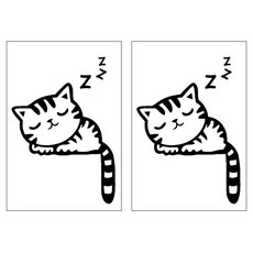 Allode 經典開關貼紙 2入, NO.01 呼嚕嚕貓咪