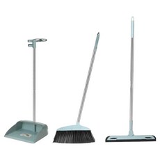 PEONIST 清潔掃把 + 刮水器 + 畚箕 清潔用品組, 1套, 藍色