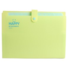 골드팡 해피 아코디언 12칸 파일 정리함 바인더, 라임, 1개