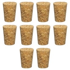 경사형 압착 코르크 와인병 마개, 브라운, 10개