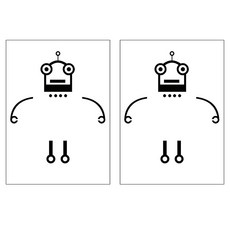 Allode 經典開關貼紙 2入, NO.11 機器人