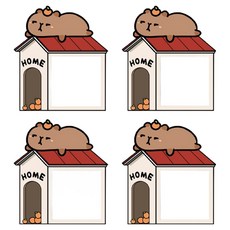 Allode 可愛狗狗開關貼紙 4入, NO.01 水豚