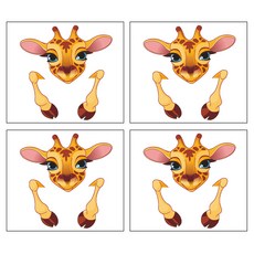 Allode 每日開關貼紙 4入, NO.04 長頸鹿