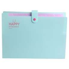 골드팡 해피 아코디언 12칸 파일 정리함 바인더, 라이트블루, 1개