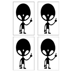 Allode 每日開關貼紙 4入, NO.19 外星人