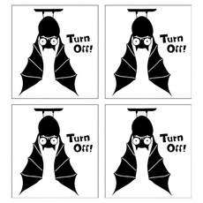 Allode 每日開關貼紙 4入, NO.12 關燈蝙蝠