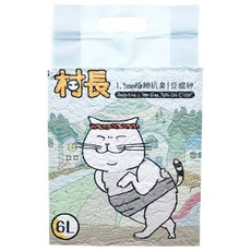 村長 1.5mm極細抗臭豆腐砂 綠茶活性碳 2.5kg 6L 貓砂, 1包