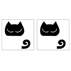 Allode 經典開關貼紙 2入, NO.07 呼嚕嚕貓咪