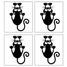 Allode 每日開關貼紙 4入, NO.15 倒立貓