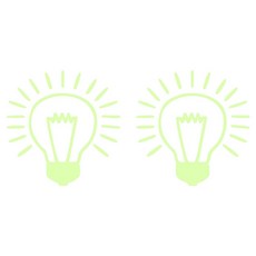 Allode 輕量夜光開關貼紙 2入, NO.06 燈泡