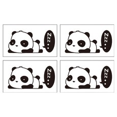 Allode 每日開關貼紙 4入, NO.10 瞌睡熊貓