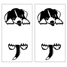 Allode 經典開關貼紙 2入, NO.02 臘腸狗