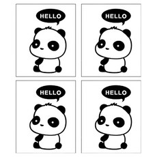 Allode 每日開關貼紙 4入, NO.14 你好熊貓