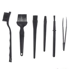 蕉蕉購物 專業防靜電除塵鍵盤清潔刷6件組 黑色 輕鬆應對鍵盤、螢幕、手機等電子產品的清潔需求, 1組